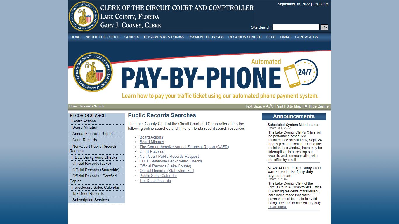 Public Record Searches - Lake County Clerk of Circuit & County Courts